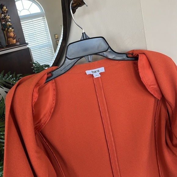 NWOT BAR III Rust Orange Draped Blazer w/ Ruched Sleeves Fall Office Suit Jacket - Picture 11 of 12
